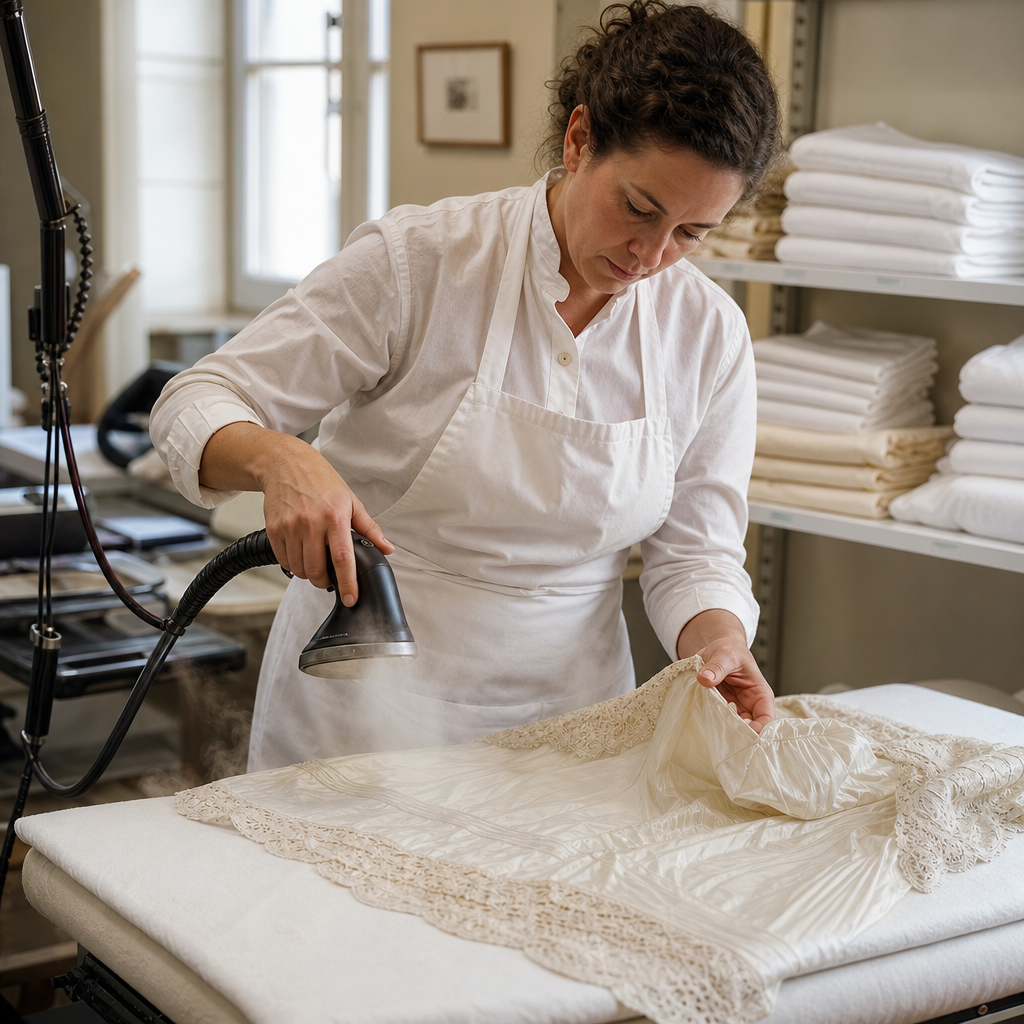 Fire and flood damage textile restoration - before and after